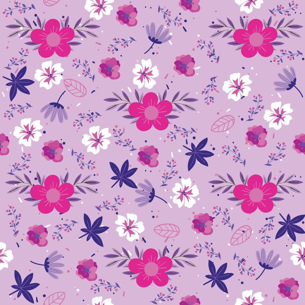Floral seamless pattern Hand drawn colorful flowers Natural background ...