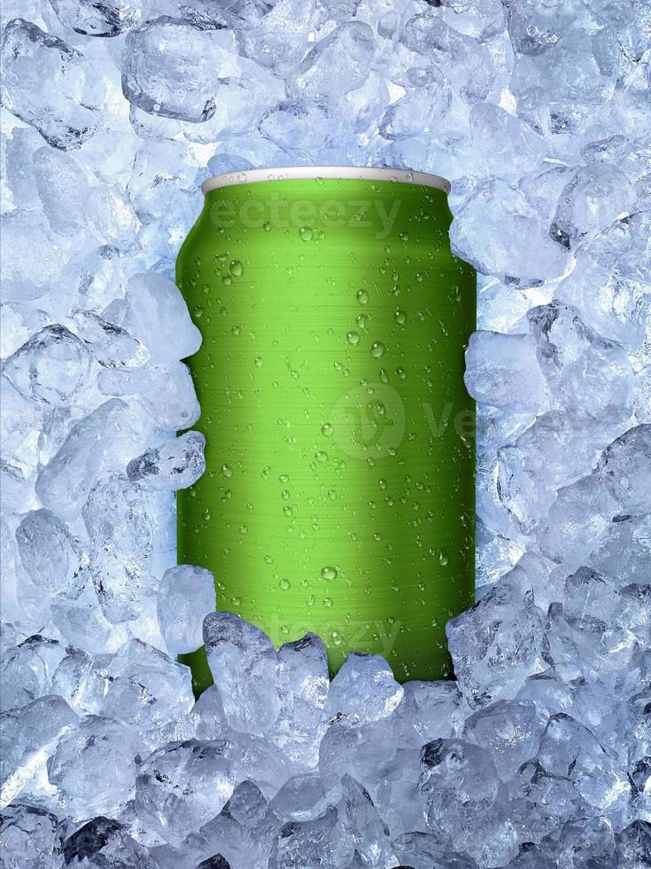 Cans of on ice background photo