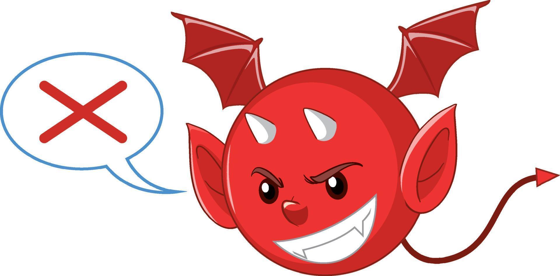 Wicked devil cartoon character on white background vector