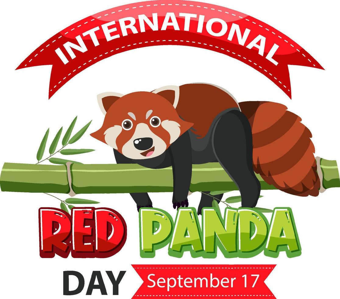 International Red Panda Day On September 17 vector