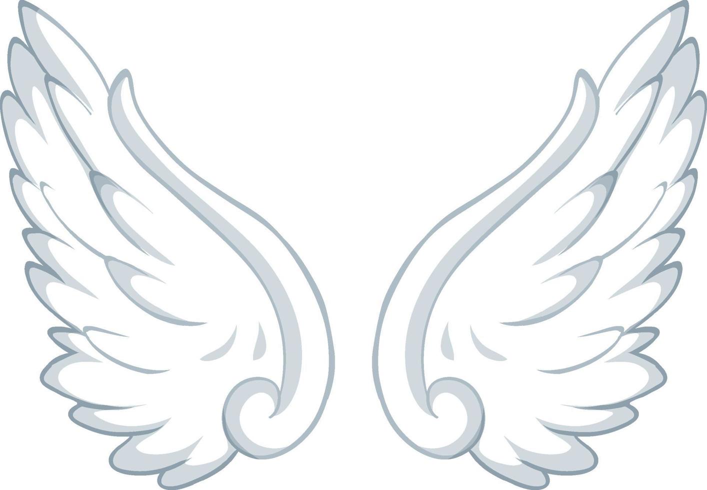 White wings isolated on white background vector