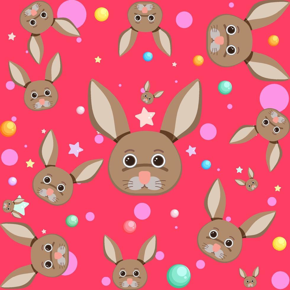 Cute rabbit seamless pattern vector
