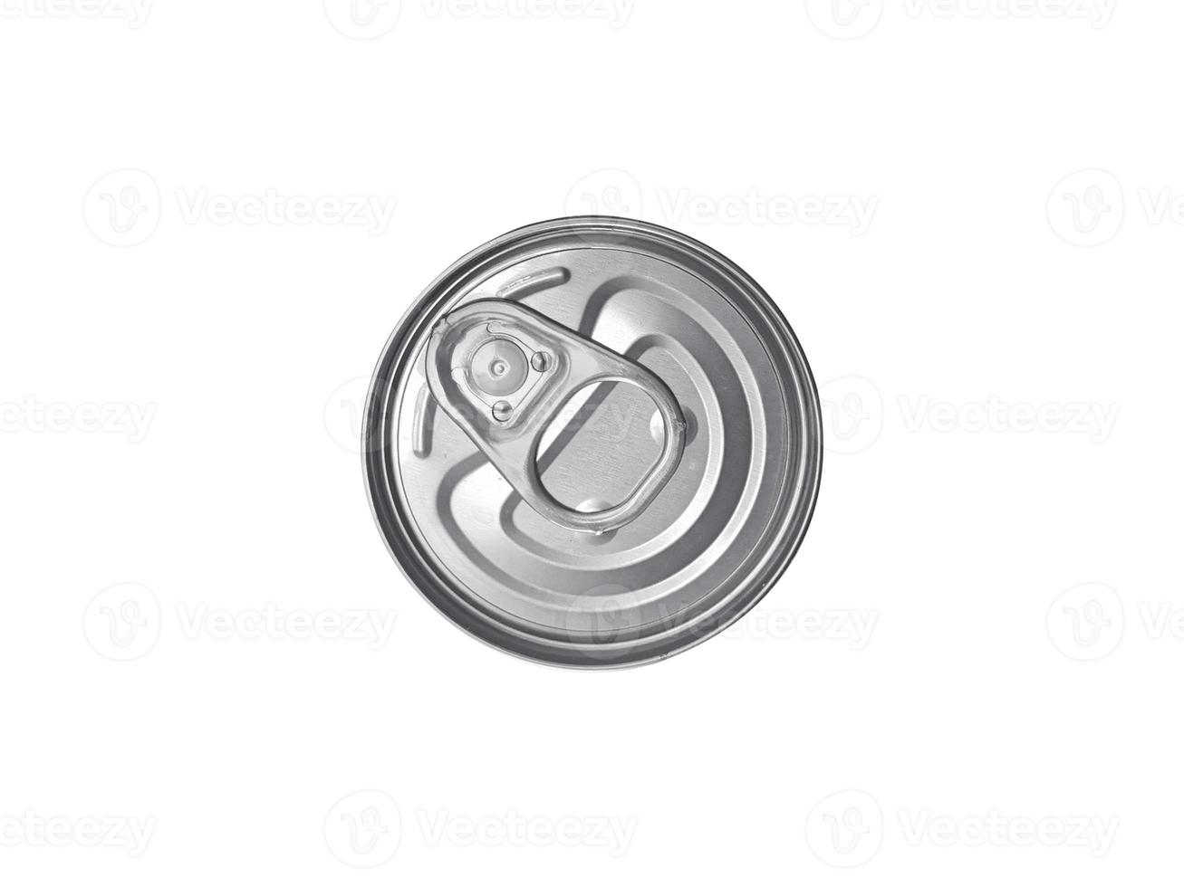 Top view Canned fish isolated on white background photo