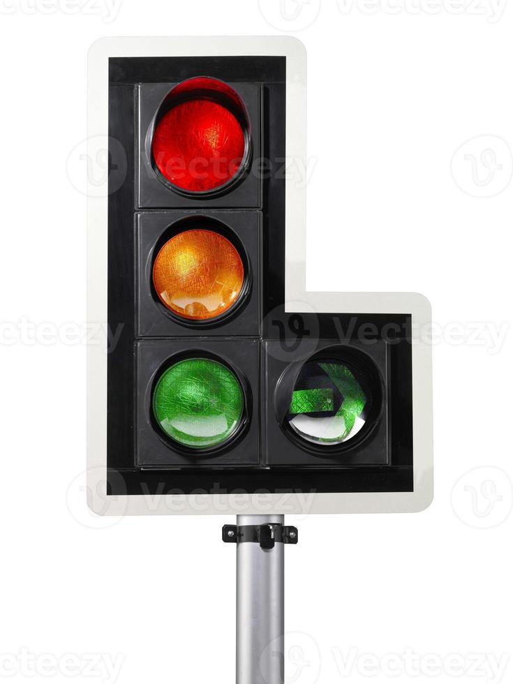 traffic light isolated on white background photo