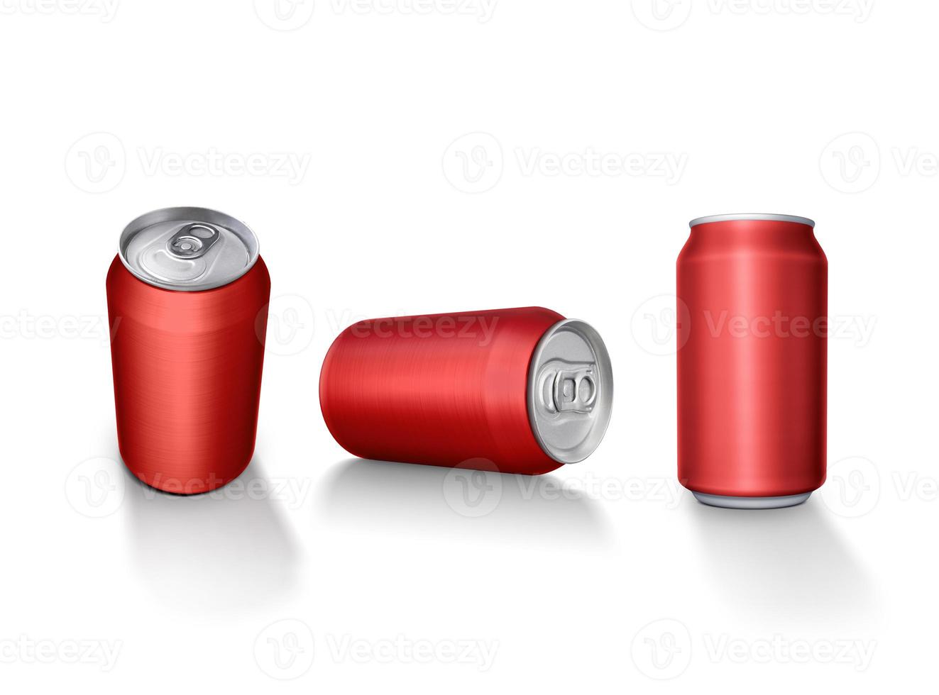 Aluminum white can mockup isolated on white background. 330ml aluminum soda can mockup photo