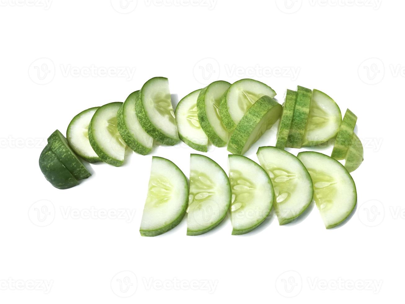 cucumber slice, isolated on a white background photo