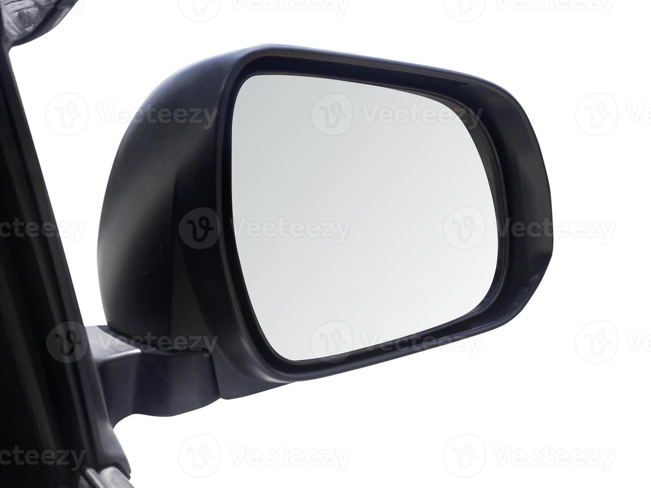 side rear-view mirror on a car white background photo
