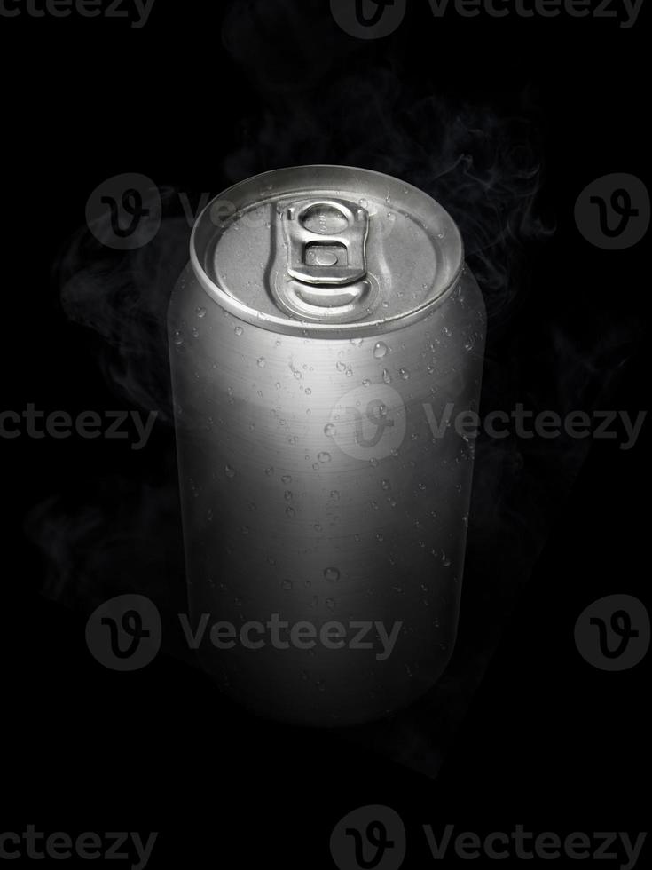 Aluminum cans on black background For design photo