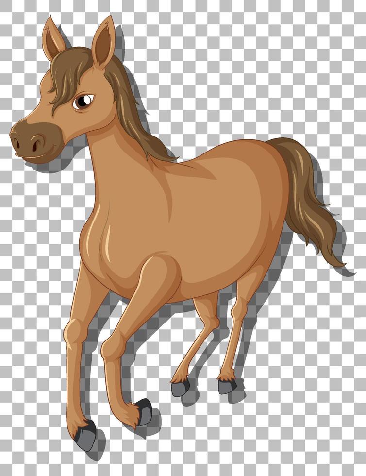 personaje de dibujos animados de caballo marrón vector