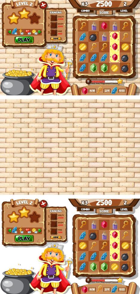 A game background template with elements vector