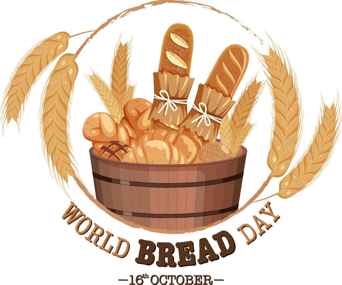 World bread day poster design vector