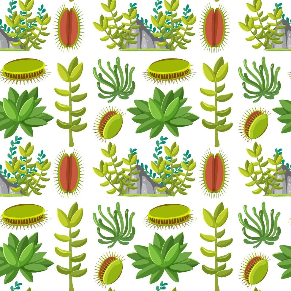 Various plants seamless pattern vector