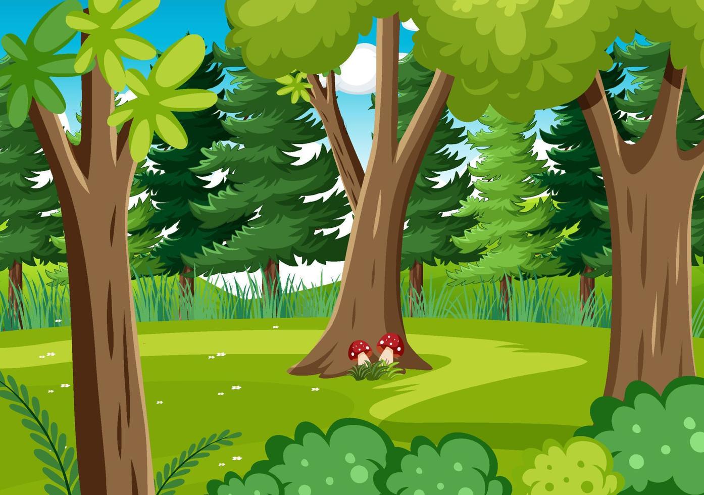 Nature forest background template vector