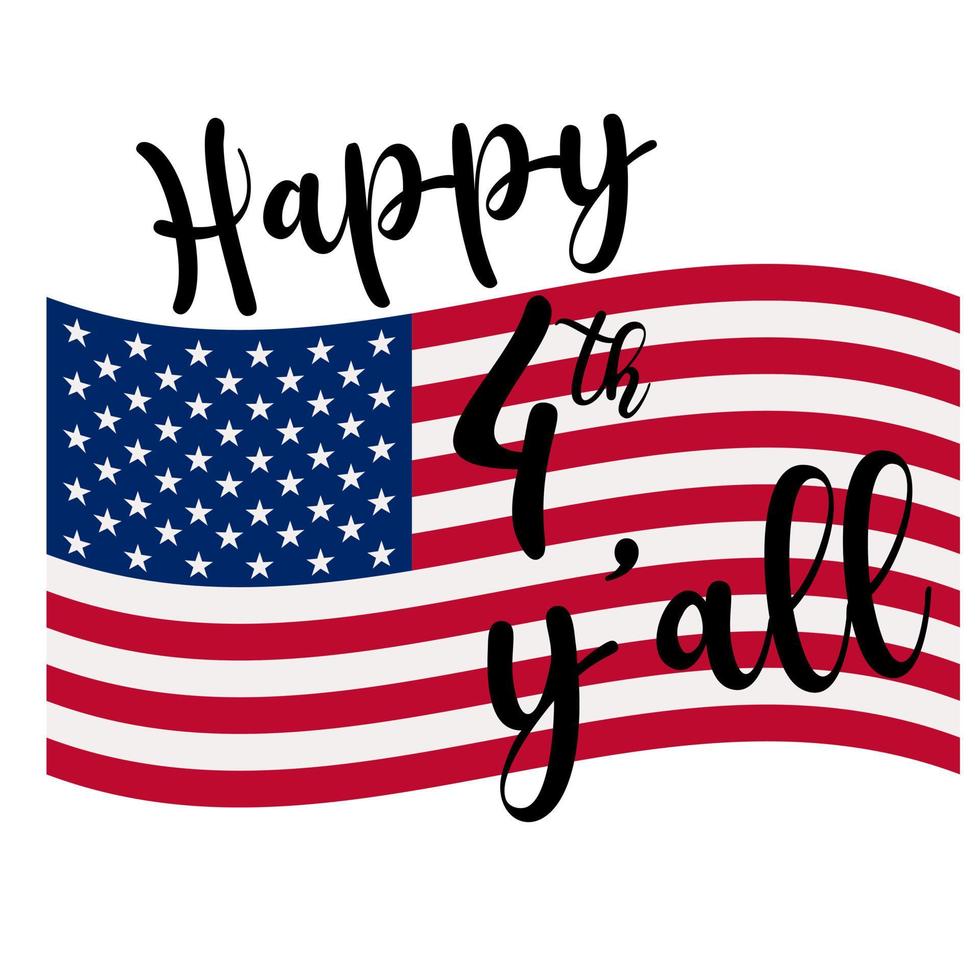 America Patriotic Design. 4th of July Patriotic Symbols Flag. Independence day symbol with text. Vector illustration.