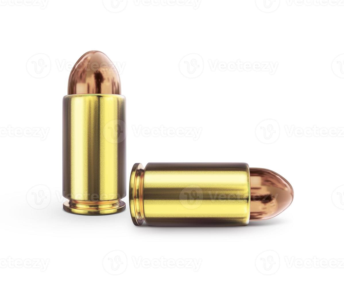 bullet on white background. 3D render photo