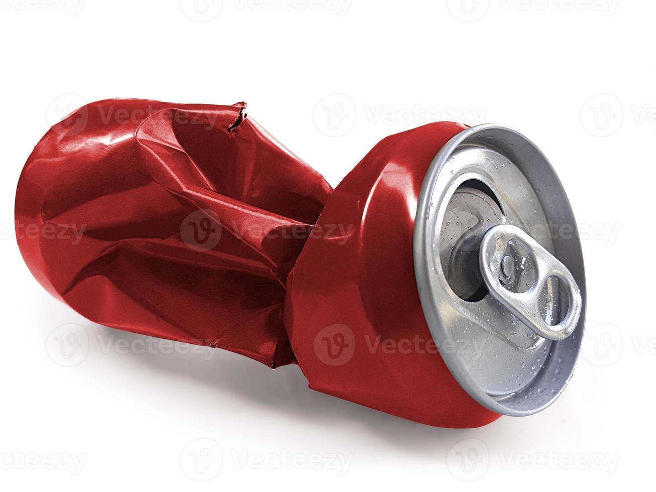 Compressed cans isolated on a white background photo