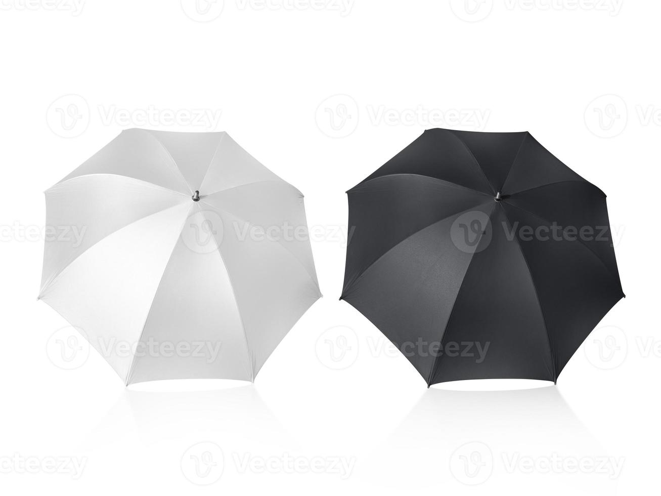 White and black umbrella isolated on white background photo