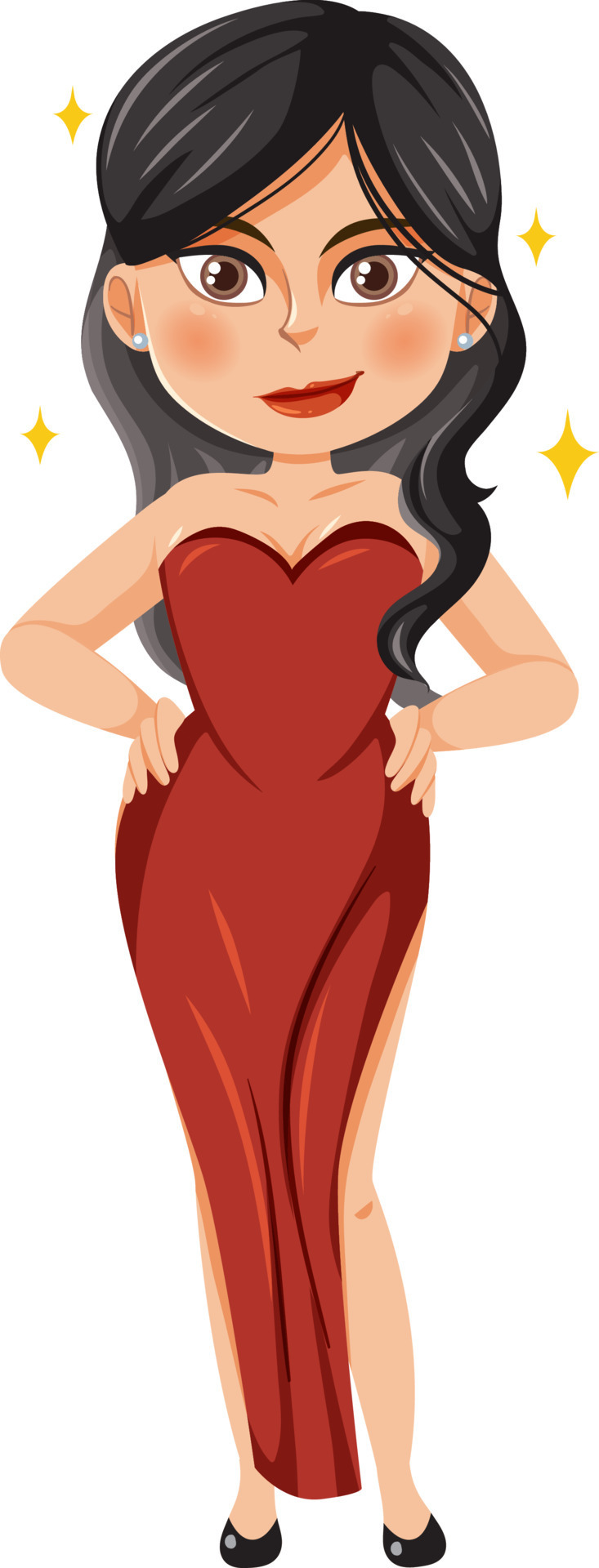 Beautiful woman in red dress cartoon character 8615722 Vector Art at Vecteezy Beautiful woman in red dress cartoon character 8615722 Vector Art at Vecteezy