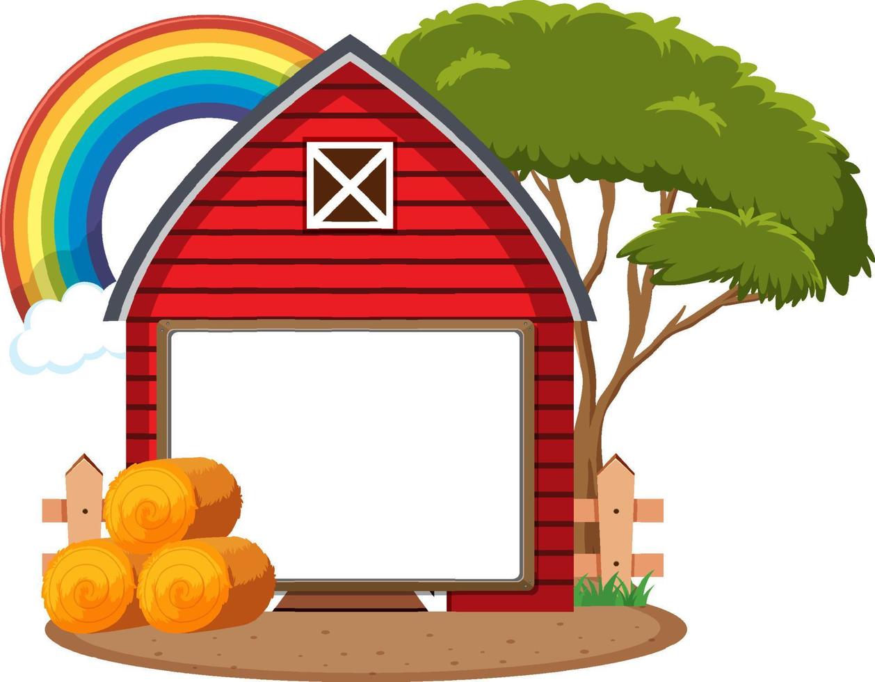 Empty board with barn farm vector