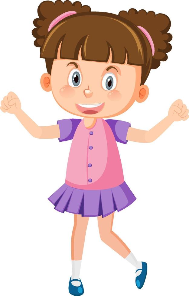 Little cute girl cartoon character vector