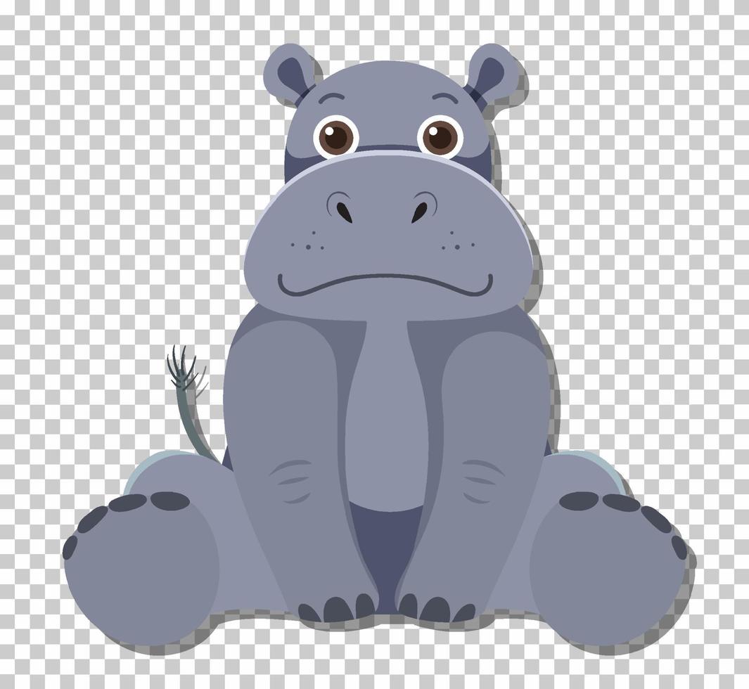 Cute hippopotamus in flat cartoon style vector