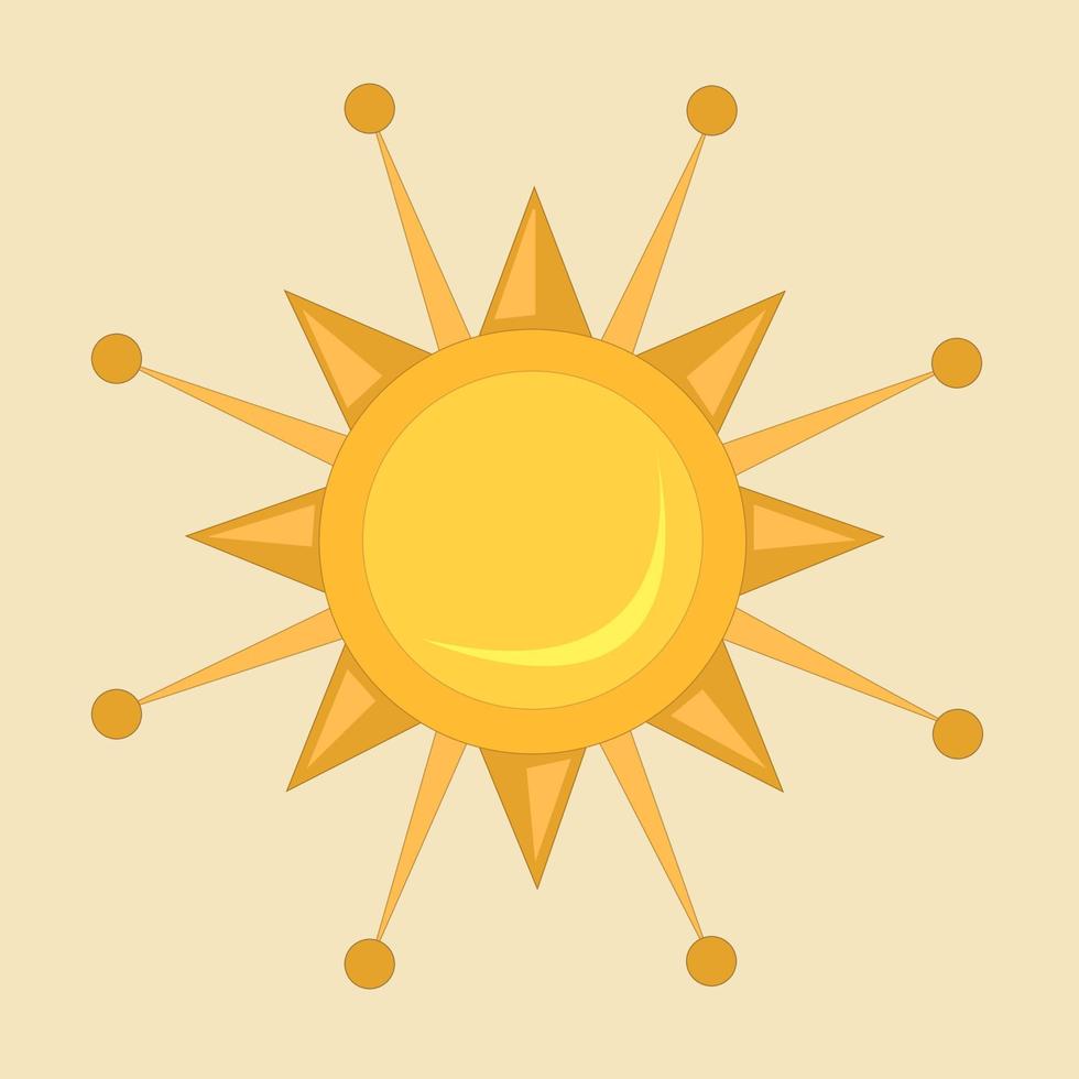 arte de vector de sol dorado brillante para diseño gráfico y elemento decorativo