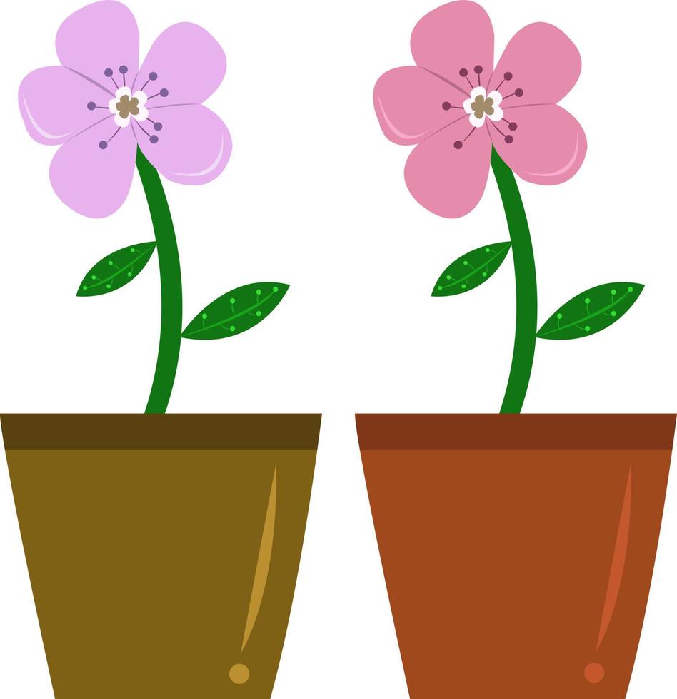 Beautiful flowers with pot vector illustration for graphic design and decorative element