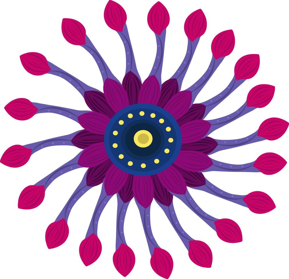 African daisy pink whirls flower vector art for graphic design and decorative element
