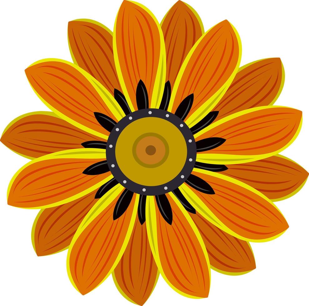 Beautiful unique orange pattern flower vector art for graphic design and decorative element