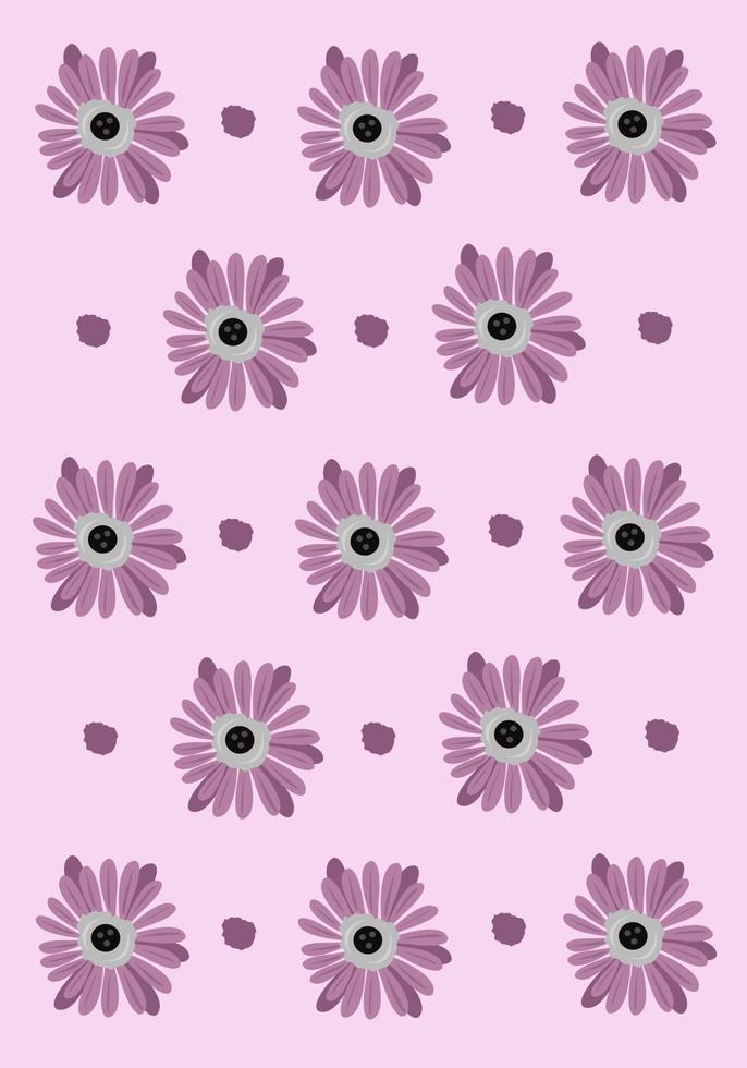 Cute purple flower vector art wallpaper for graphic design and decorative element