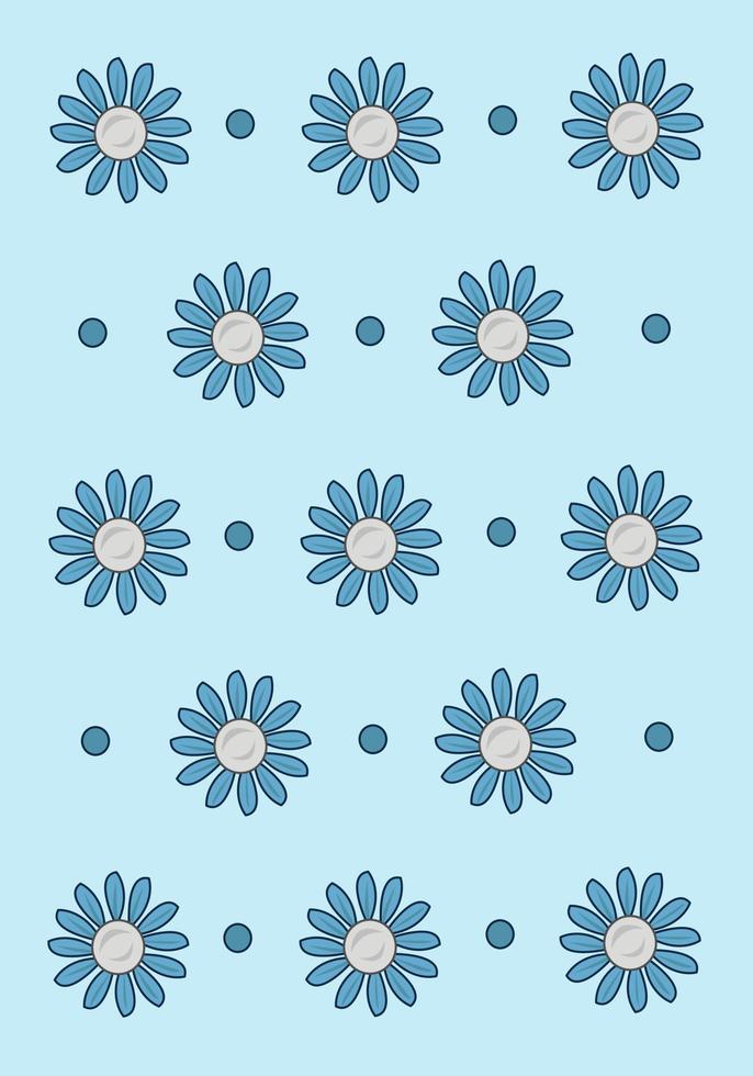 Cute blue flower vector art wallpaper for graphic design and decorative element