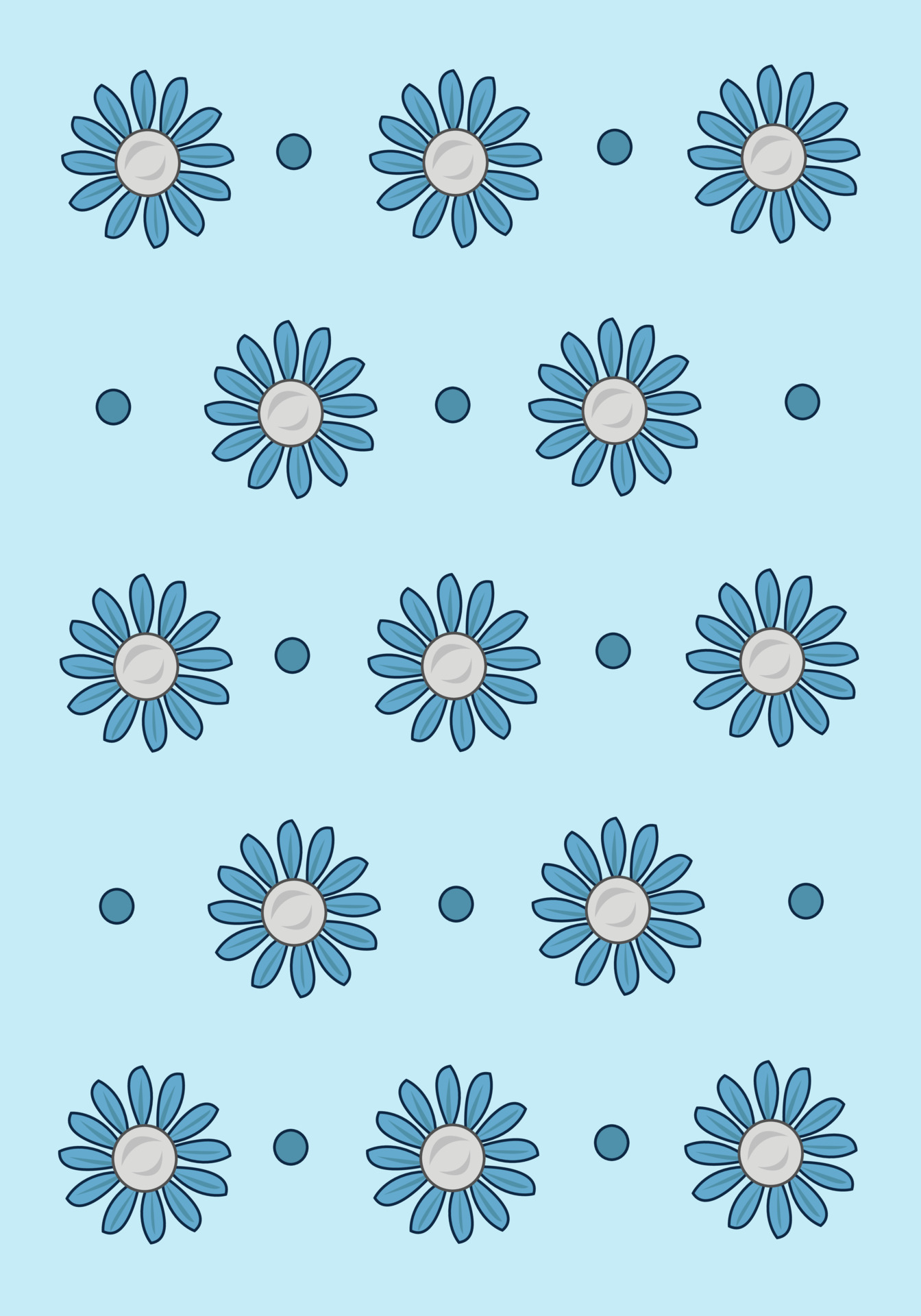 blue flower design wallpaper