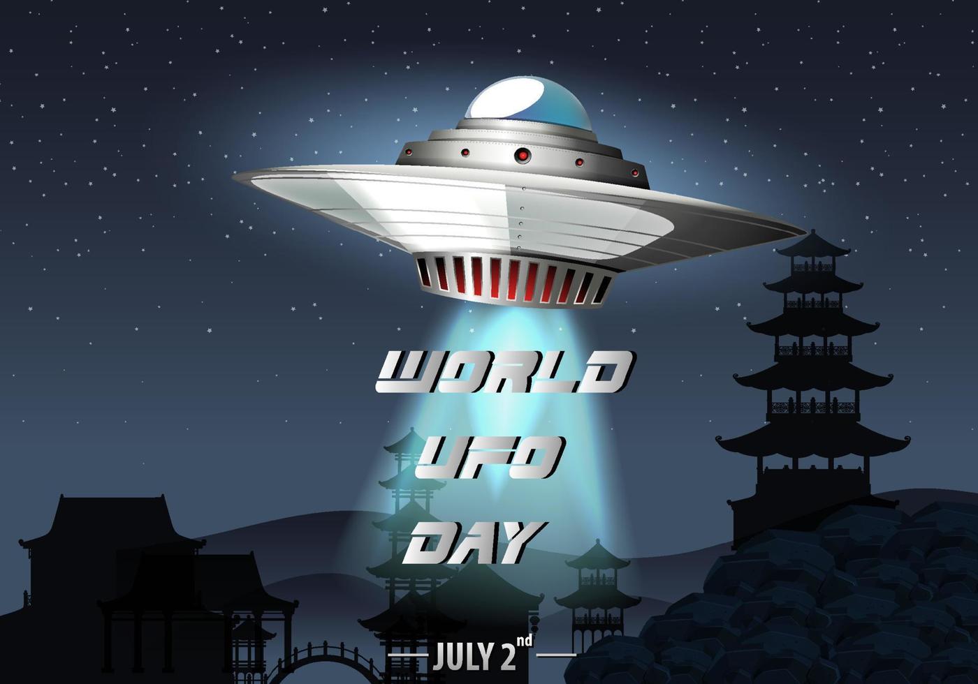World UFO Day Poster Banner vector