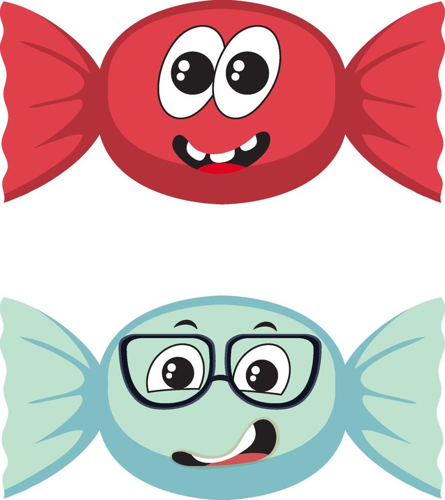 Sweet candy with facial expression vector