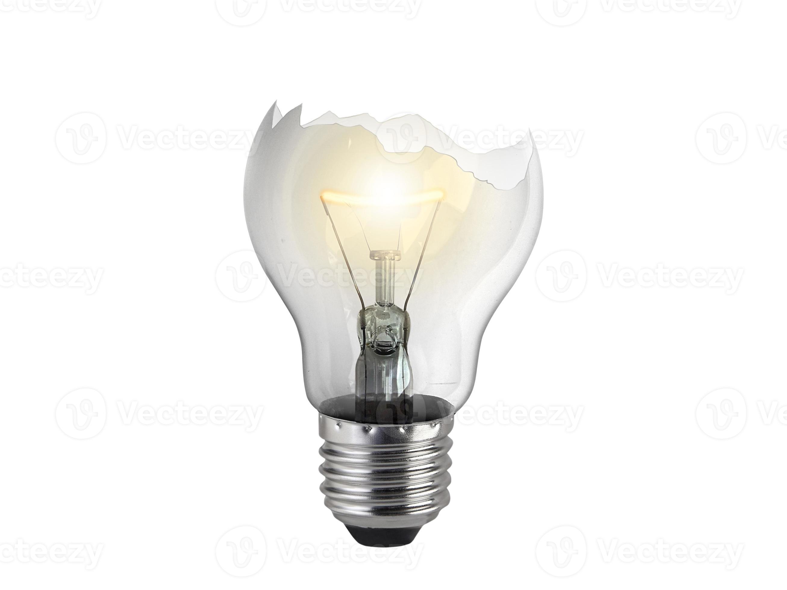 Broken light bulb isolated on white background 8615874 Stock Photo at