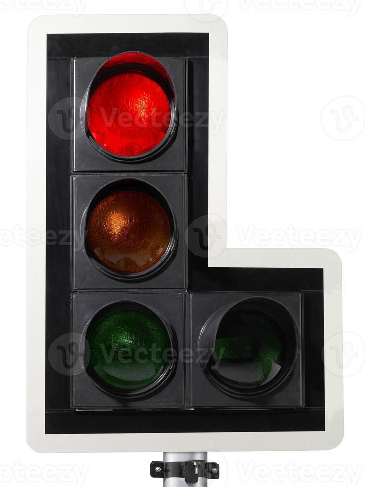 traffic light isolated on white background photo