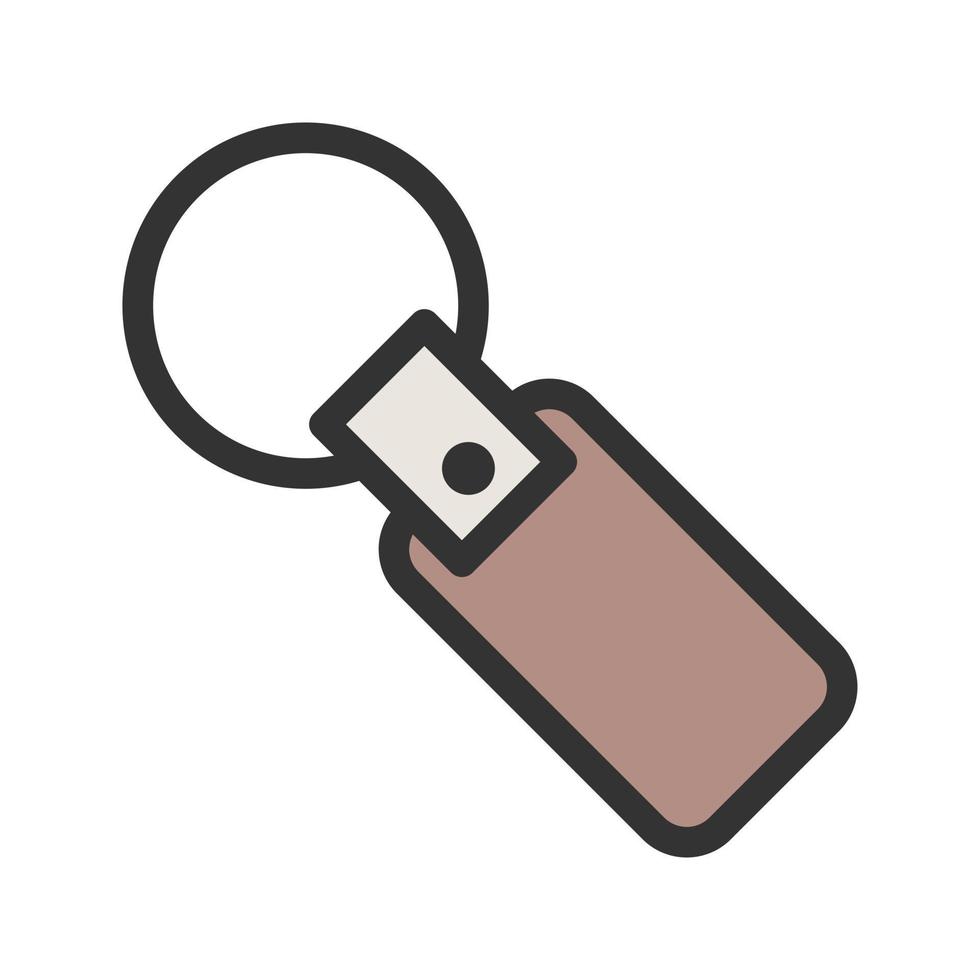 Key Chain Filled Line Icon vector