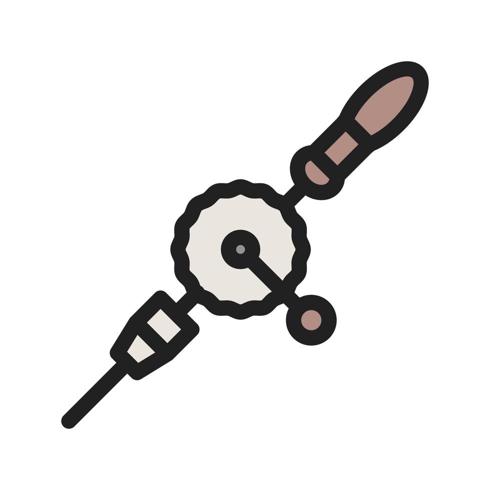 Hand Drill Filled Line Icon vector