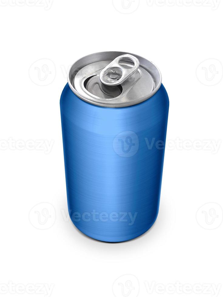 Aluminum cans on white background photo