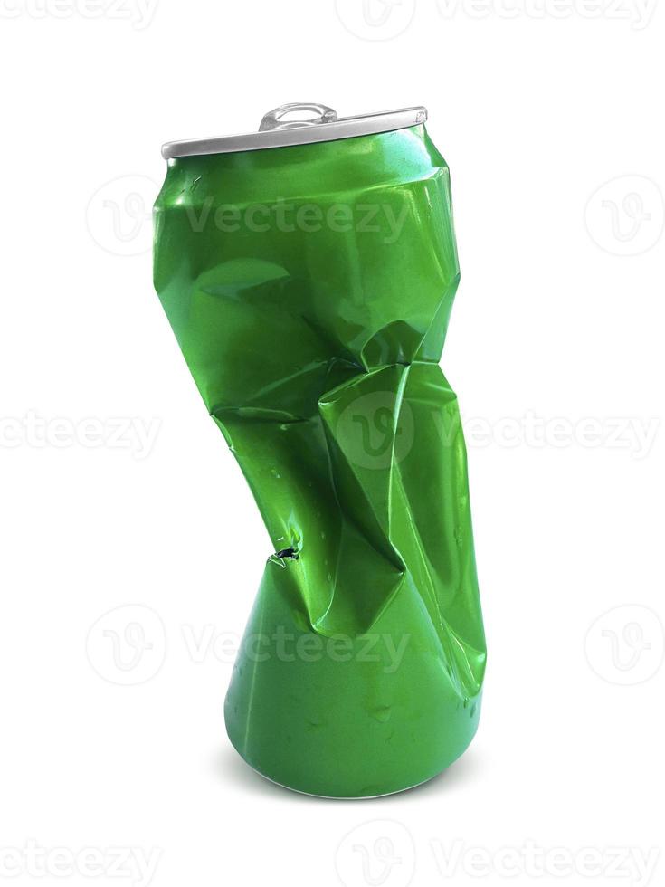 Compressed cans isolated on a white background photo