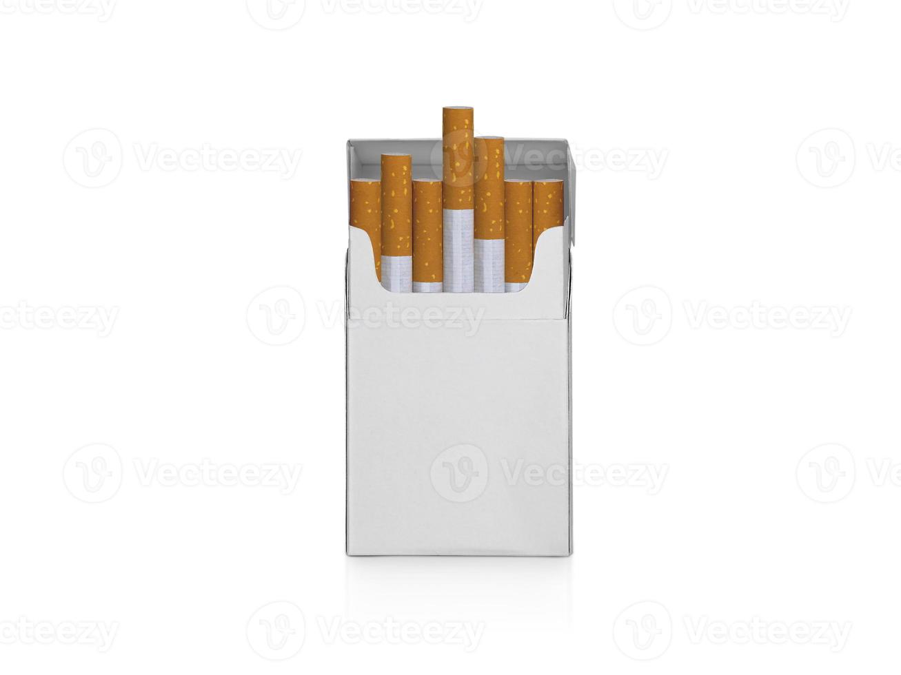Pack of cigarettes isolated on white background photo