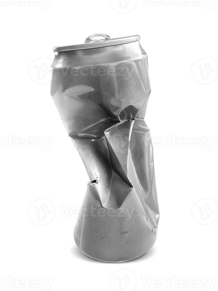 Compressed cans isolated on a white background photo