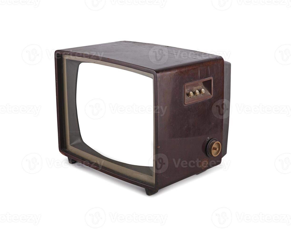 old tv on white background isolated photo