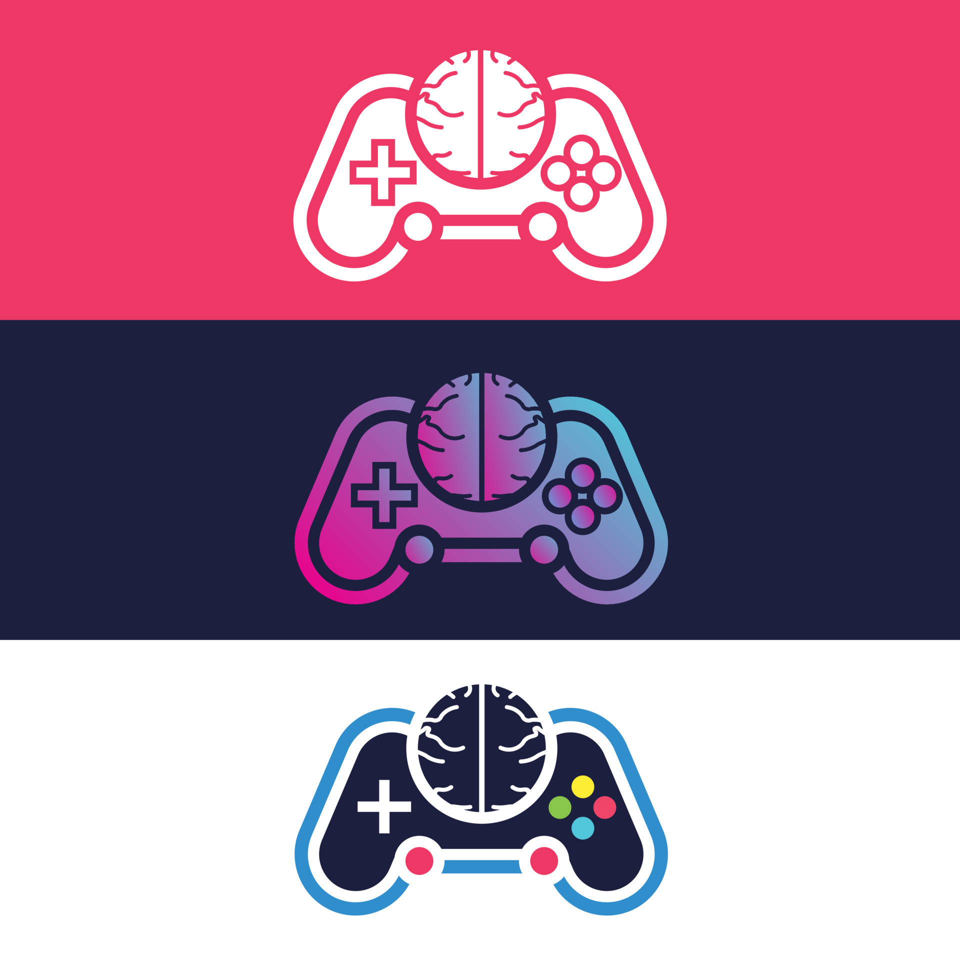 Set of four video game controller of different colors isolated. Gamepad  with red light, buttons and joysticks. Icon or logo with gaming concept  Stock Vector Image & Art - Alamy