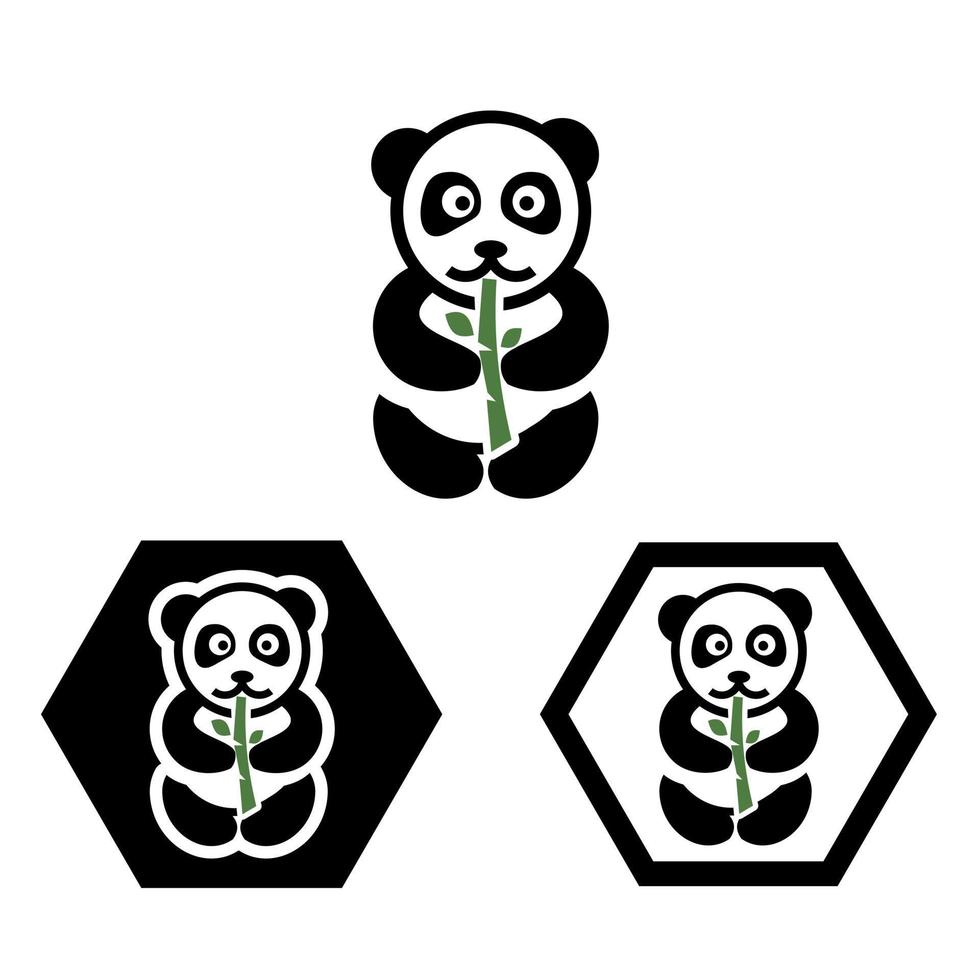 lindo logo panda vector