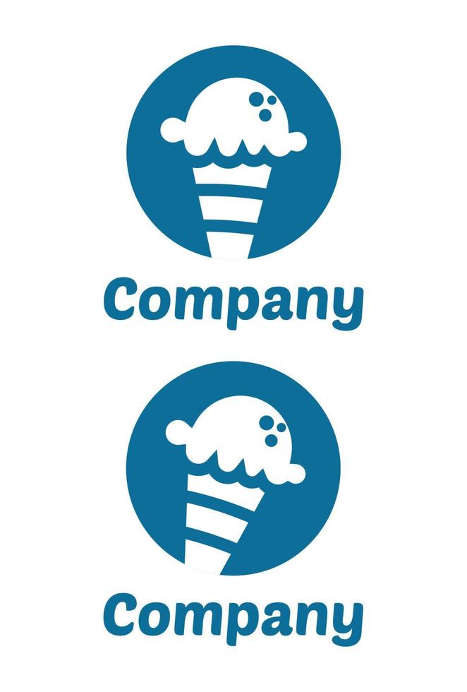 diseño de vector de logotipo de helado azul simple, moderno y creativo