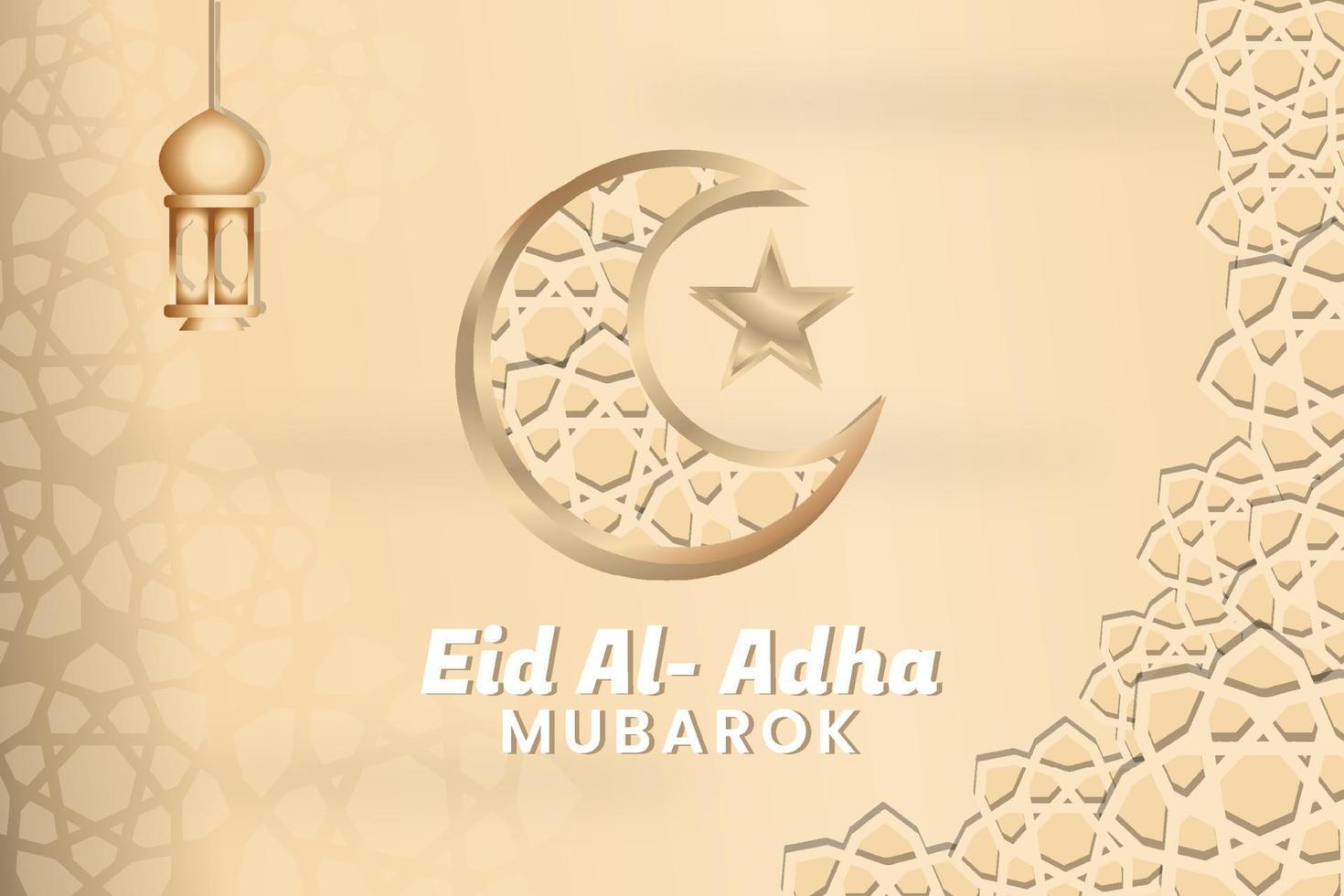 diseño de vector de banner eid al-adha con fondo crema que es creativo, elegante y moderno