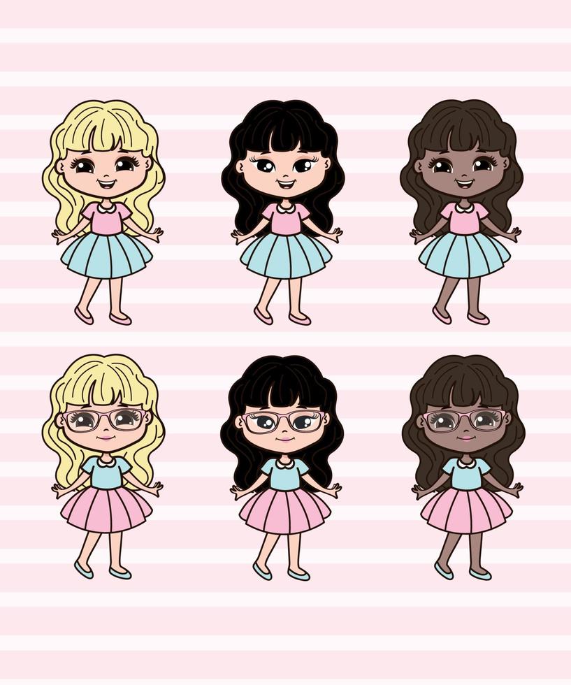 Little Girls Illustration vector