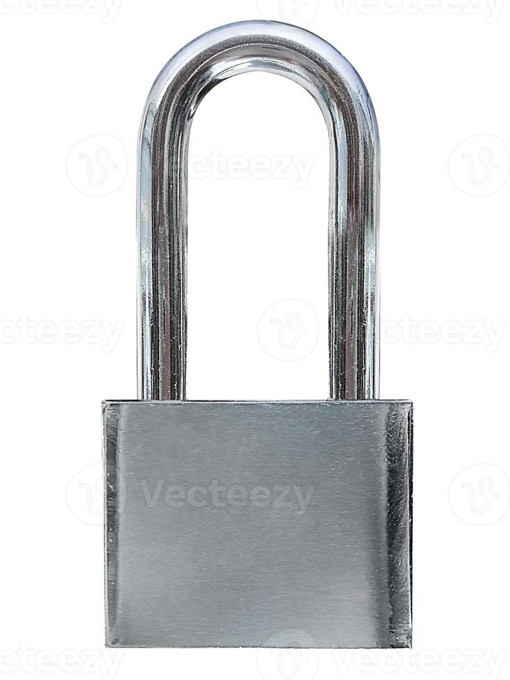 Locked Silver Padlock on a white background photo