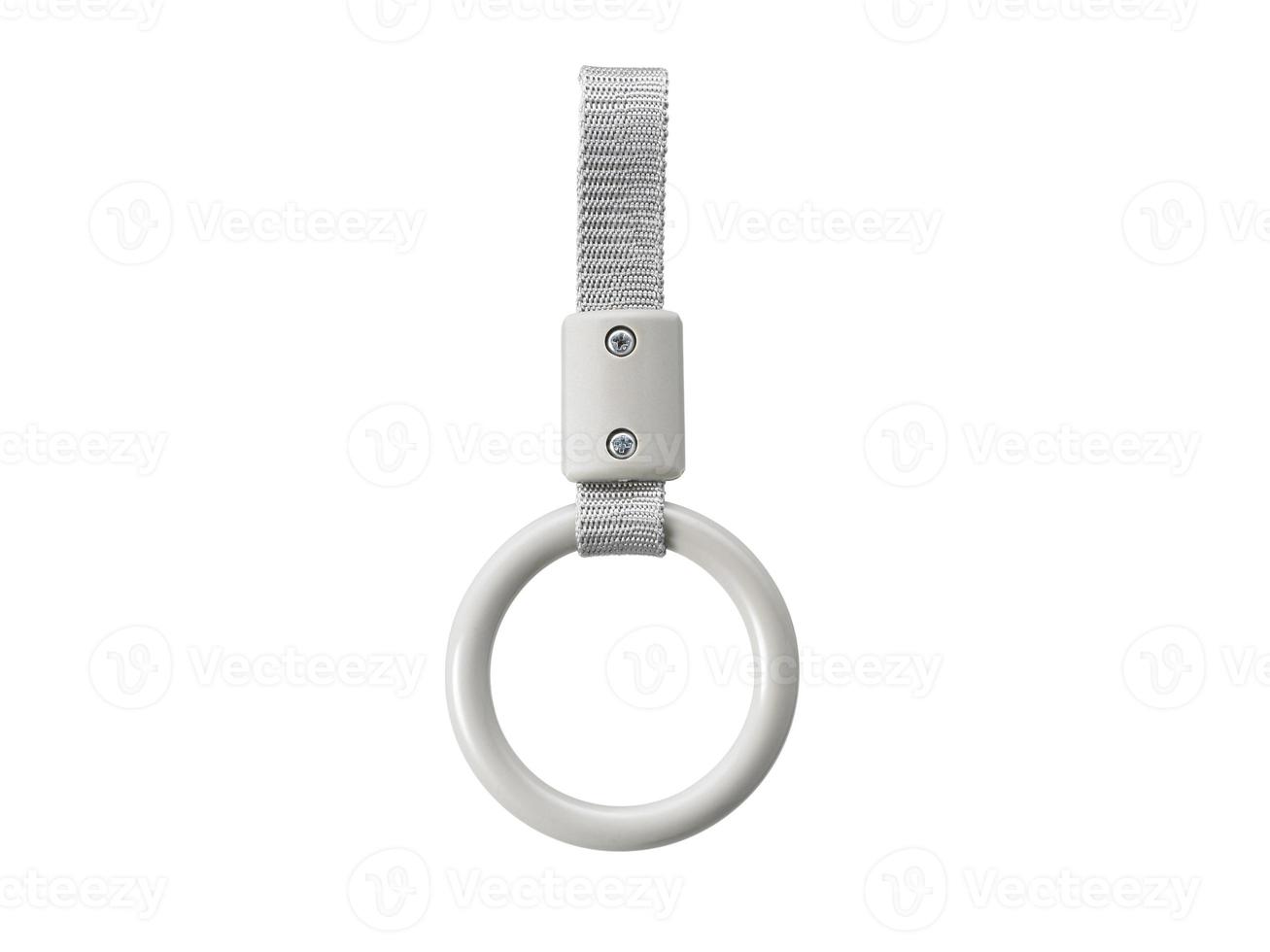 hand handle loop in the subway. isolated on white background photo